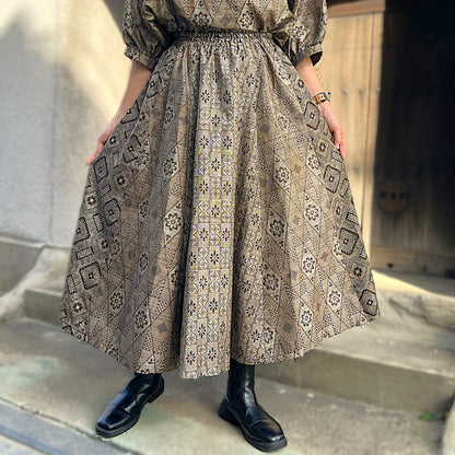 【大島紬リメイクセットアップ】OSU23