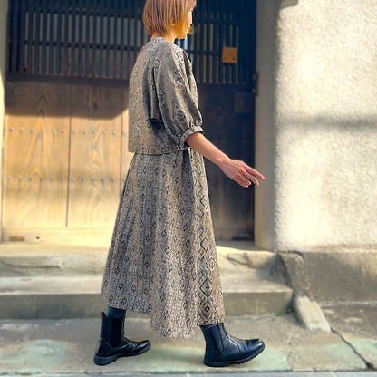 【大島紬リメイクセットアップ】OSU23