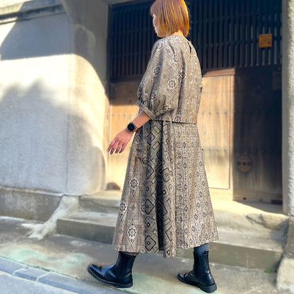 【大島紬リメイクセットアップ】OSU23